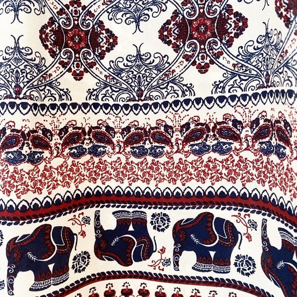 Long Sleeves Shirt Tunic Elephants Sz Small - Picture 3 of 3